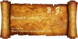 Monoki Zorán névjegykártya